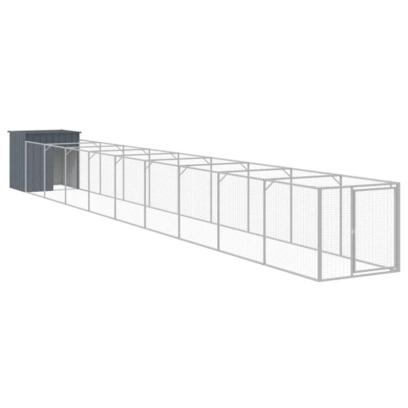 Niche pour chien avec cour 110 x 1017 x 110 cm anthracite 02_0043462