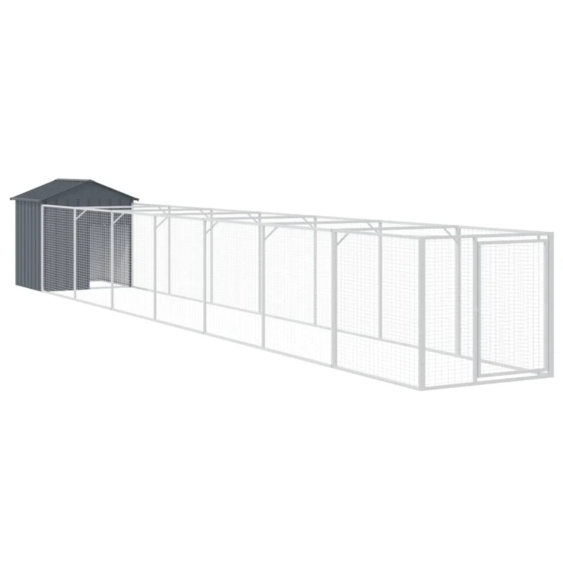 Niche pour chien avec toit acier galvanisé anthracite 02_0043524