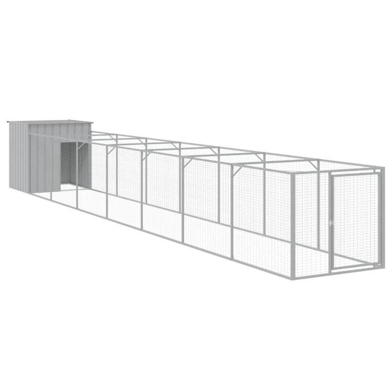 Niche pour chien avec cour clair 110 x 813 x 110 cm gris 02_0043493