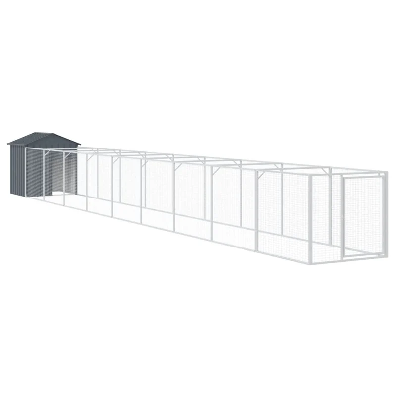 Niche pour chien avec toit acier galvanisé anthracite 02_0043521