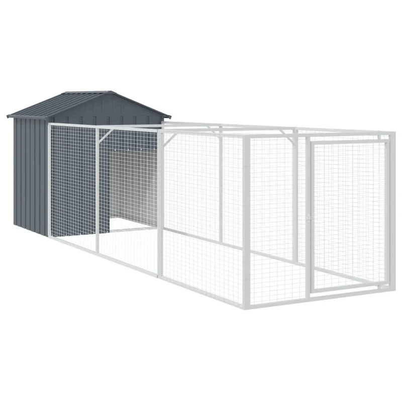 Niche pour chien avec toit acier galvanisé anthracite 02_0043518