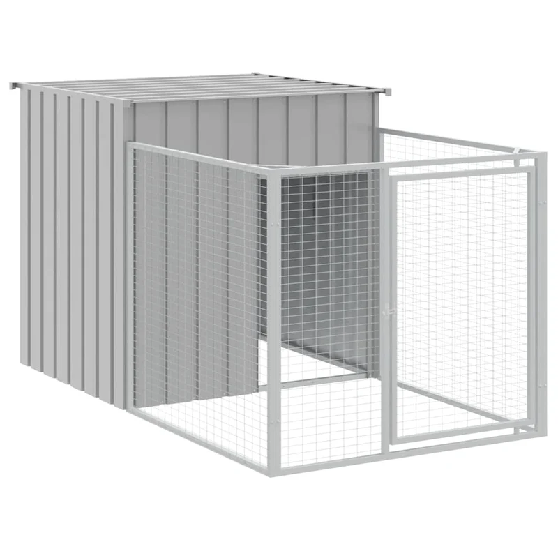 Niche pour chien avec cour clair 110 x 201 x 110 cm gris 02_0043490