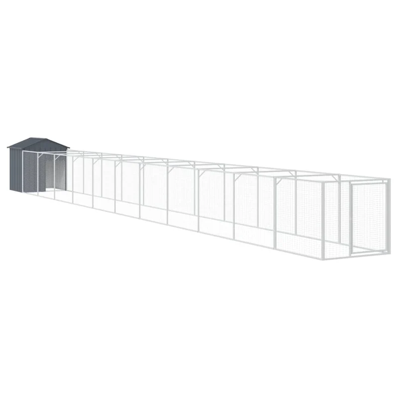Niche pour chien avec toit acier galvanisé anthracite 02_0043523