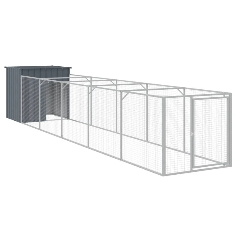 Niche pour chien avec cour 110 x 609 x 110 cm anthracite 02_0043466