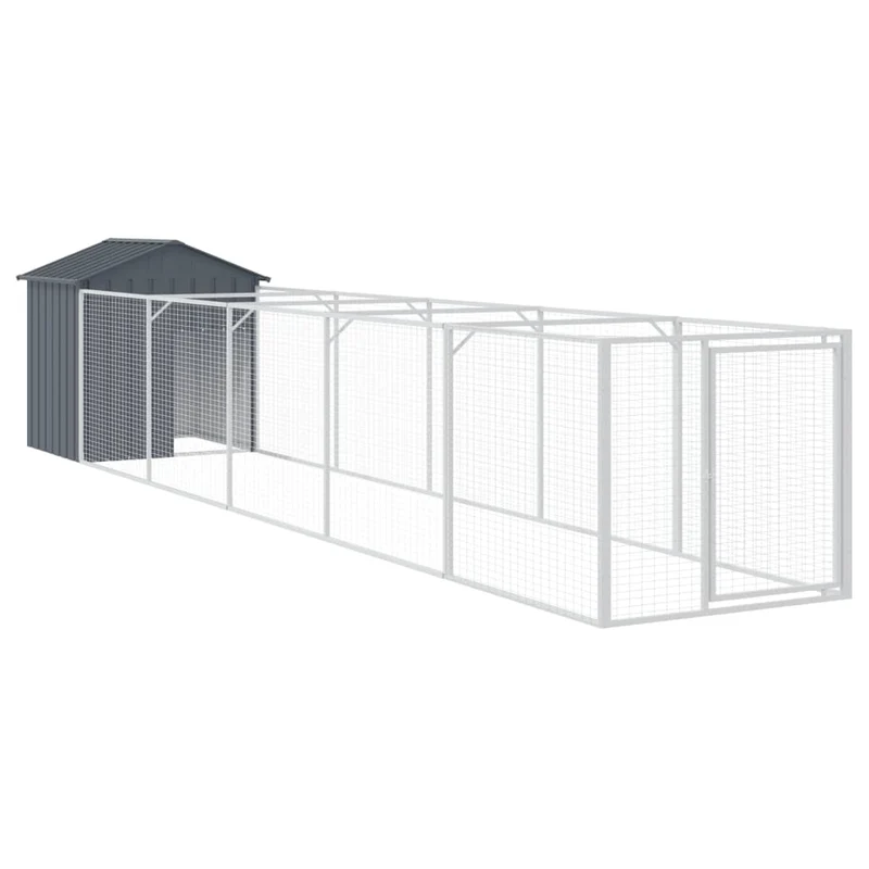 Niche pour chien avec toit acier galvanisé anthracite 02_0043520