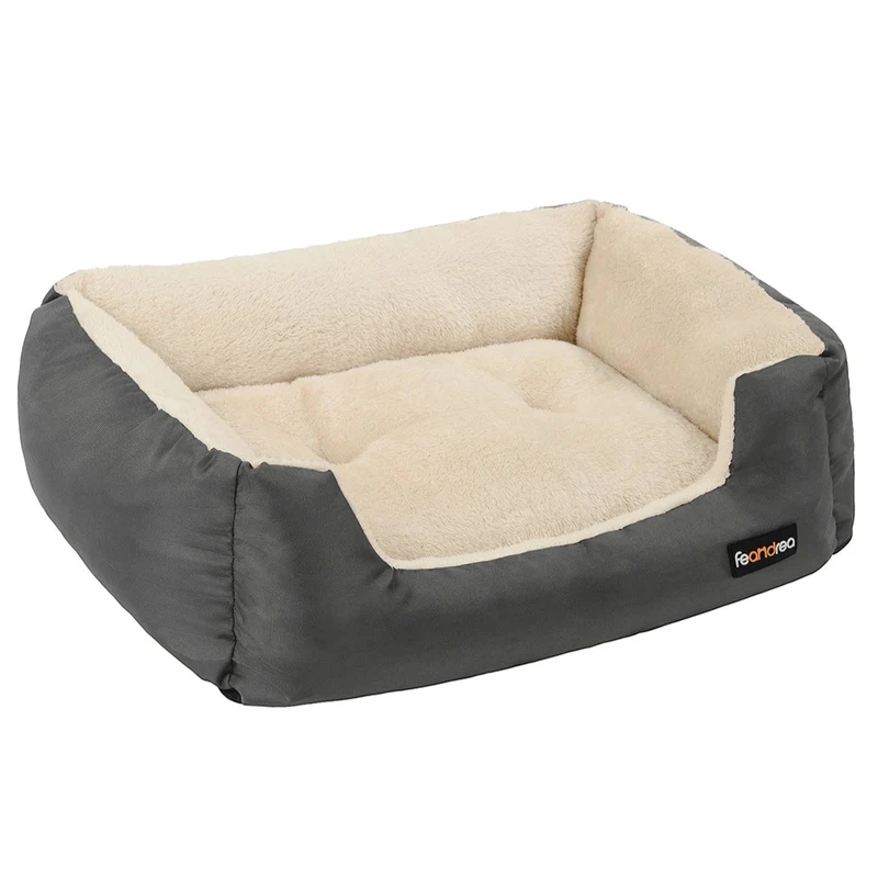 Lit pour chien coussin réversible 65 x 55 x 20 cm gris foncé 12_0001205