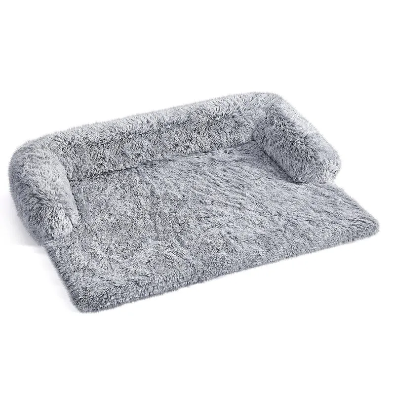 Panier pour chien tissu peluche tapis couverture de protection pour canapé pour chiens de moyenne et grande taille 110 x 95 x 18 cm gris 12_0005945