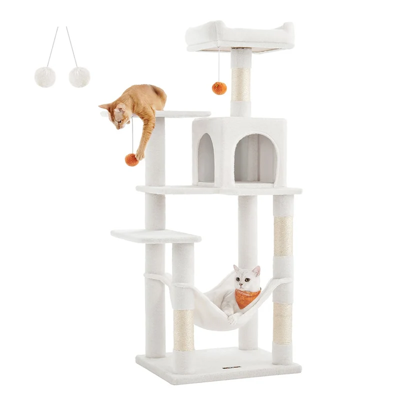 Arbre à chat hamac tour de jeux 143 cm gris clair 12_0003851