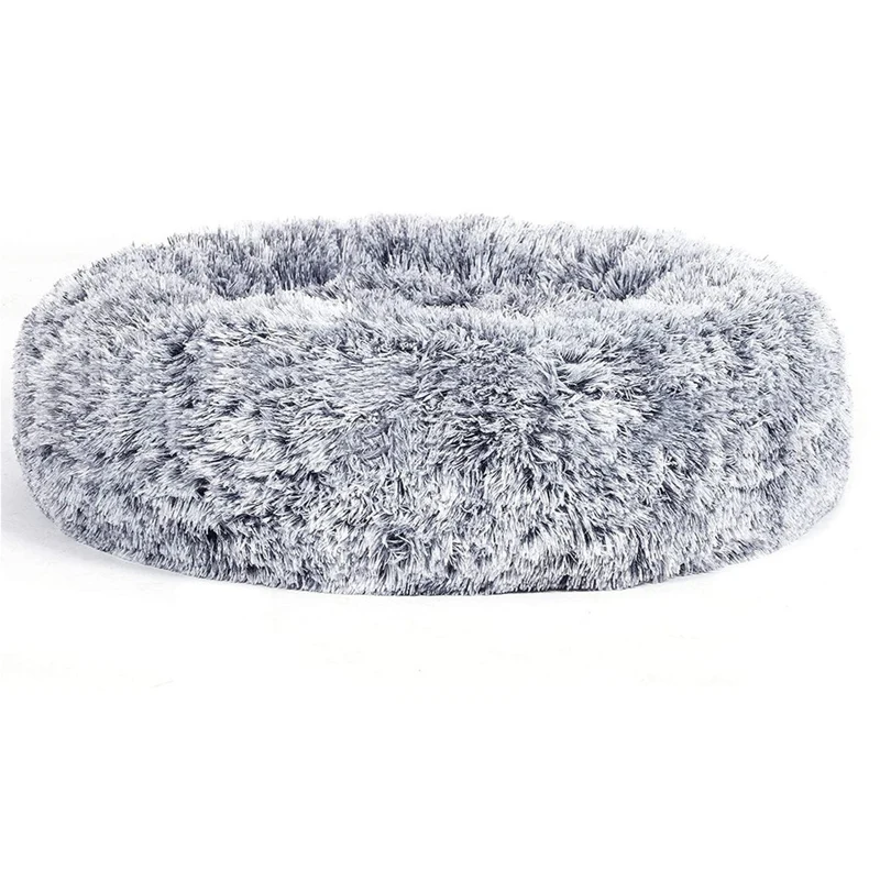 Panier pour chien lit pour chat tissu peluche 60 cm gris 12_0001217