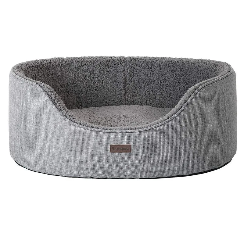 Panier pour chien coussin réversible 92 x 72 x 27 cm gris 12_0001229