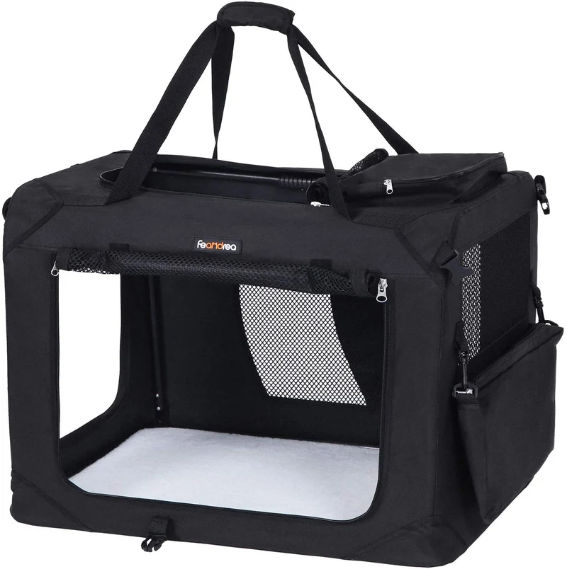 Sac de transport pour chien caisse pliable pour chien noir 60 x 40 x 40 cm 12_0000952