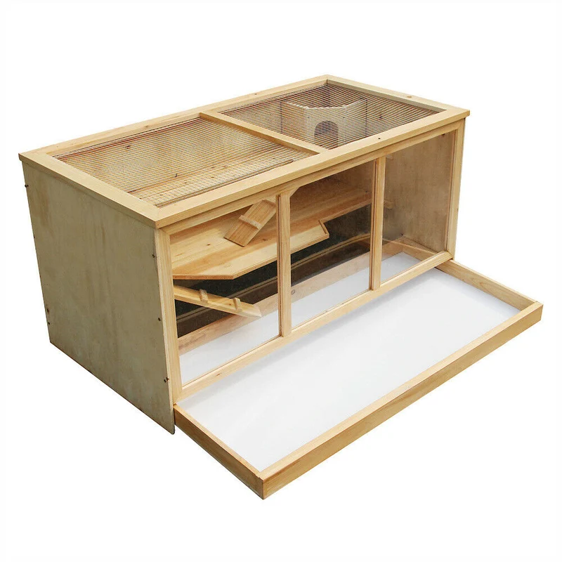 Grande cage pour hamsters petits rongeurs souris rats grange 115 cm abri bois 16_0002558