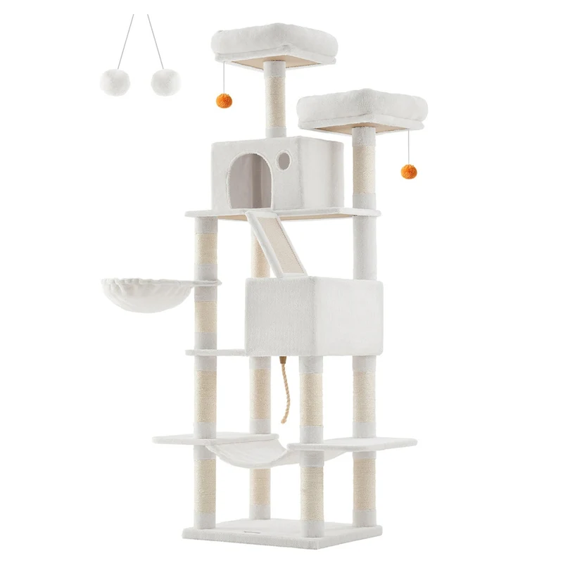 Grand arbre à chat tour de jeu 206 cm gris clair 12_0005990