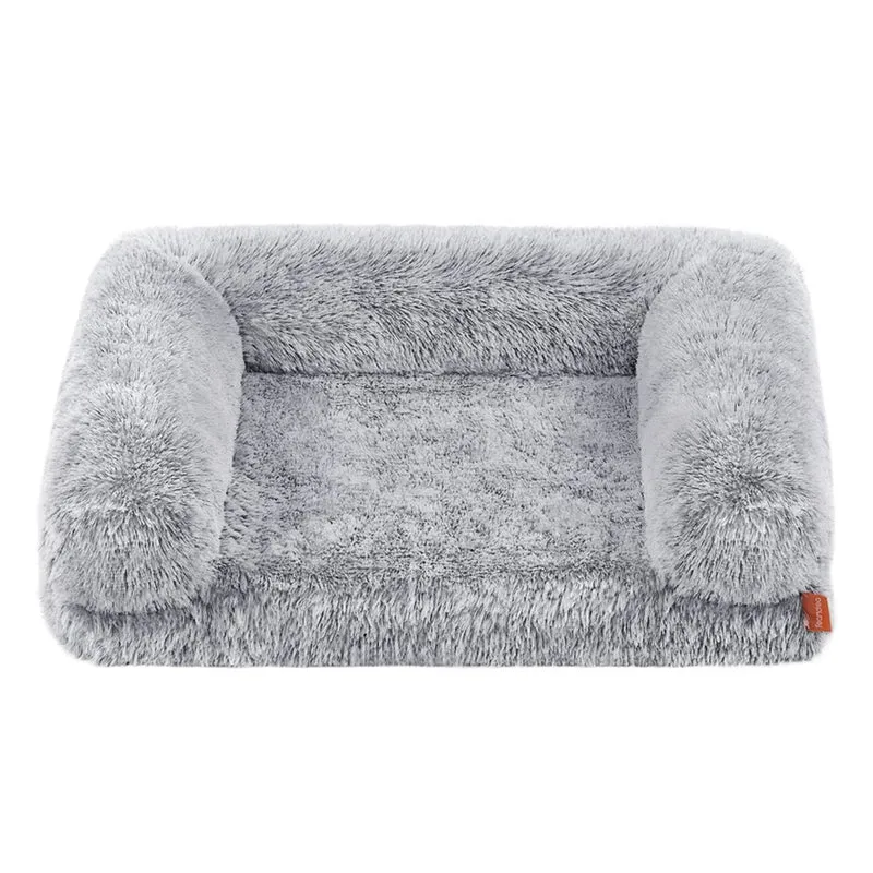 Panier pour chien canapé pour chiot taille XXL 76 x 58 x 23 cm pour chiens de grande taille en mousse alvéolée avec housse amovible lavable gris 12_0005936